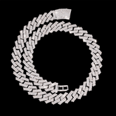 GL 14MM Sharp Cuban Link Chain Hip Hop Iced Out 5a+ Diamond 16K Gold Plated